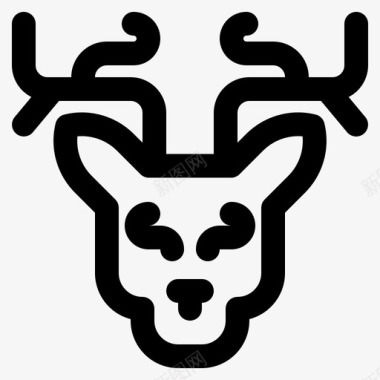 鹿羚羊圣诞节图标