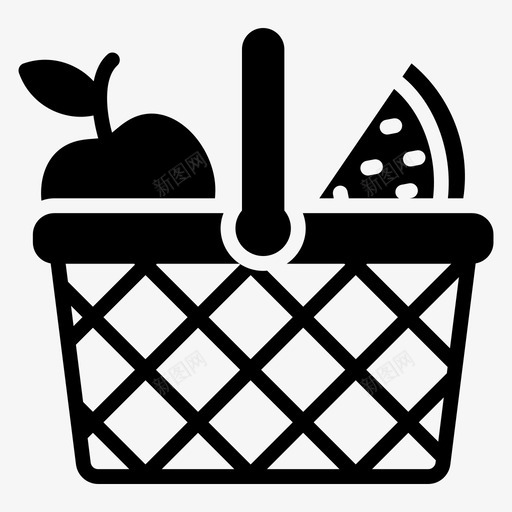 果篮菜篮子食物桶svg_新图网 https://ixintu.com 果篮 菜篮子 食物 水果 柳条 篮子 农业 实体 向量 图标