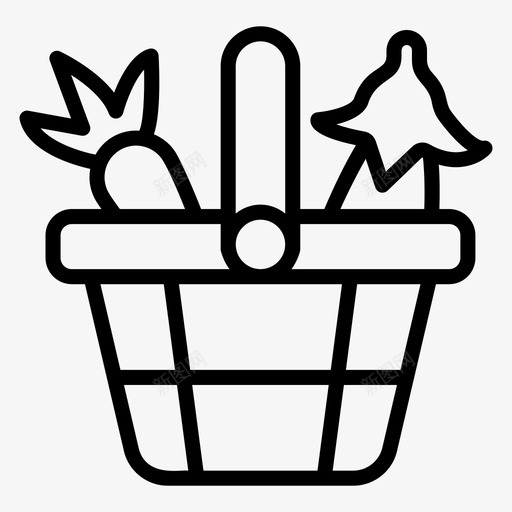 菜篮子食用食品杂货svg_新图网 https://ixintu.com 菜篮子 食品 食用 杂货 菜桶 农产品 向量 图标