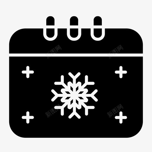 冬季日历一月雪svg_新图网 https://ixintu.com 冬季 日历 一月 图标 实心