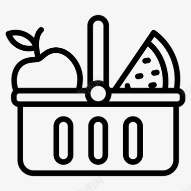 果篮水果桶水果图标