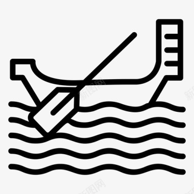 划船咆哮船水上漂流图标