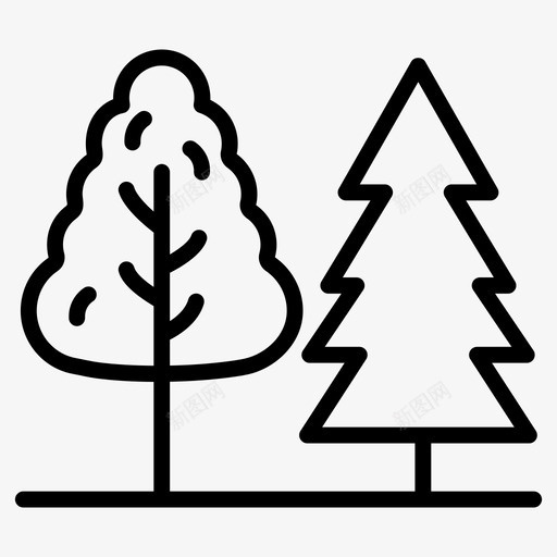 树木针叶树森林svg_新图网 https://ixintu.com 树木 针叶树 森林 自然 松树 农业 轮廓 向量 图标