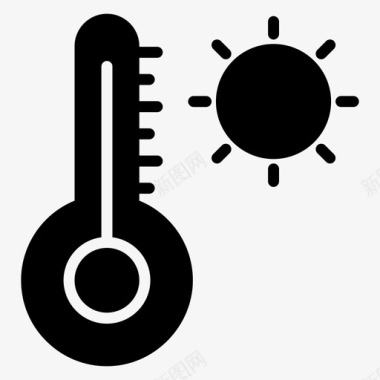 温度测量高温炎热天气图标