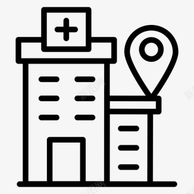 医院位置建筑位置诊所位置图标