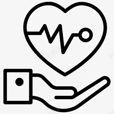 心脏护理心脏保护爱的关心图标