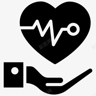 心脏护理心脏保护爱的关心图标
