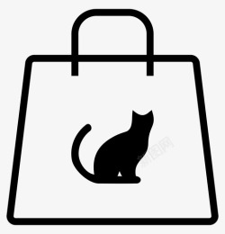 拿着购物包的猫猫包买宠物高清图片