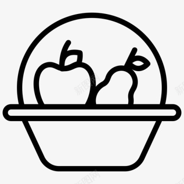 果篮生态果篮健康食品篮图标