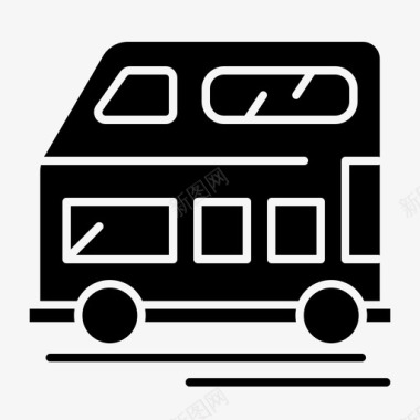 公共汽车长途汽车运输工具图标