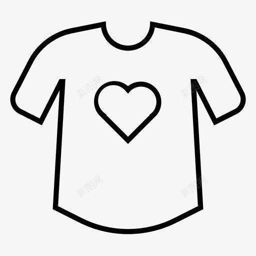 T恤服装心形svg_新图网 https://ixintu.com 服装 心形 爱恤 图标 设置