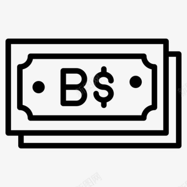巴哈马元钞票现金图标
