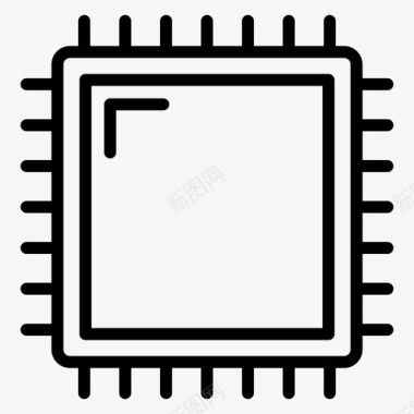 cpu中央处理器计算机芯片图标