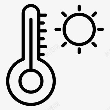 温度测量高温炎热天气图标