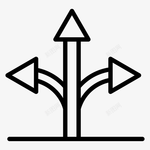 三向交叉口方向柱路标svg_新图网 https://ixintu.com 交叉口 方向 路标 道路 导航 轮廓 矢量 矢量图 图标