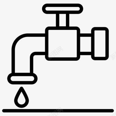 水龙头水龙带水灌溉图标