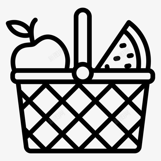 果篮菜篮子食物桶svg_新图网 https://ixintu.com 果篮 菜篮子 食物 水果 柳条 篮子 农业 轮廓 向量 图标