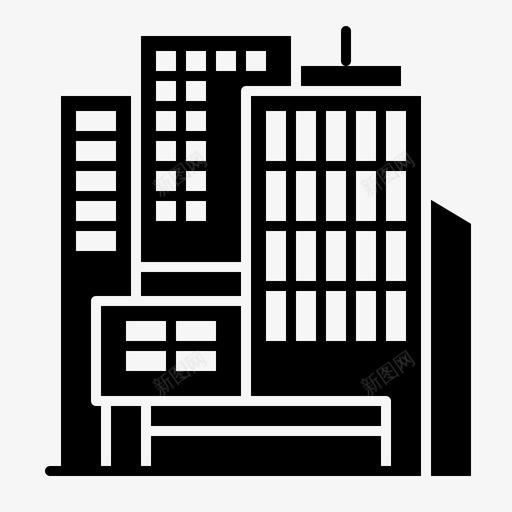 建筑城市建筑字形集6svg_新图网 https://ixintu.com 建筑 城市 字形