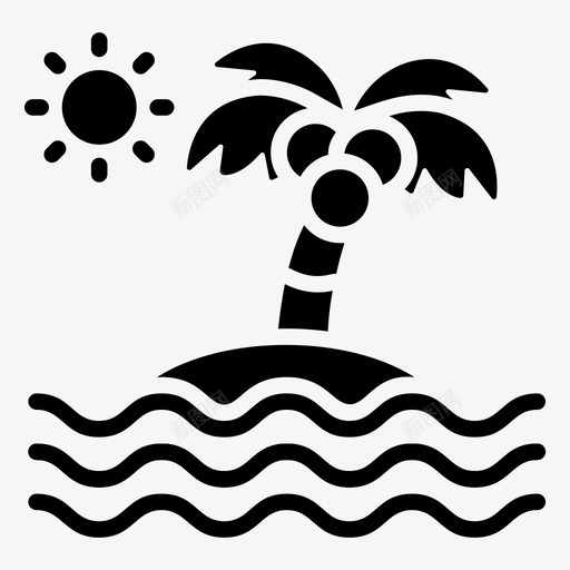 岛屿海滩海湾热带地区svg_新图网 https://ixintu.com 岛屿 海滩 热带 海湾 地区 夏季 字形 矢量 矢量图 图标