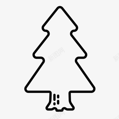 松树圣诞树树根图标