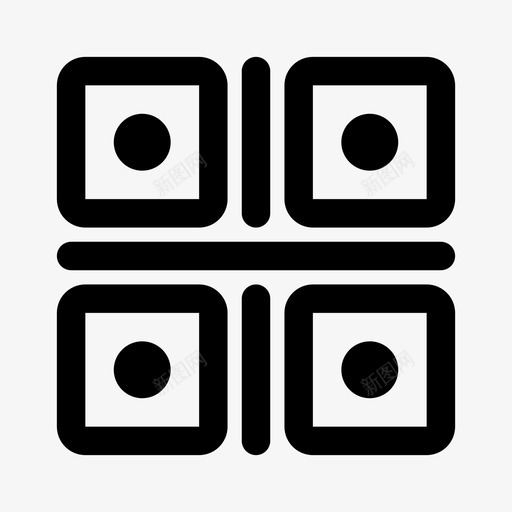 圆角二维码线svg_新图网 https://ixintu.com 圆角 二维 码线 线性 简约 手绘