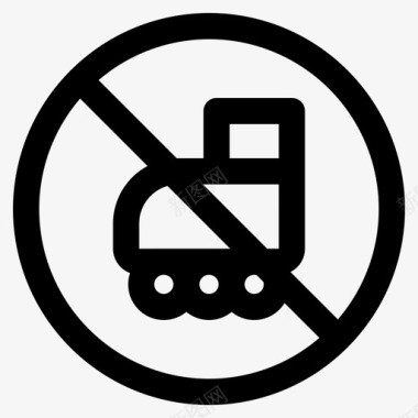 旱冰鞋禁止标志图标