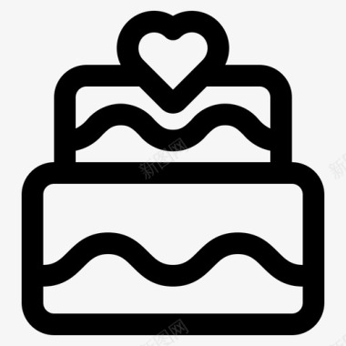 婚礼蛋糕庆祝爱情图标