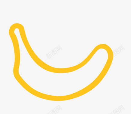 黄色香蕉线型图标
