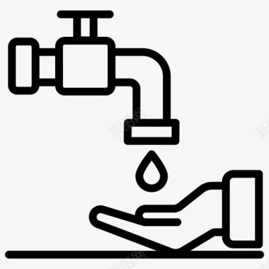 洗手水管水灌溉图标