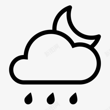 夜间大雨图标