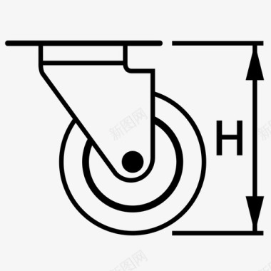 脚轮安装高度图标