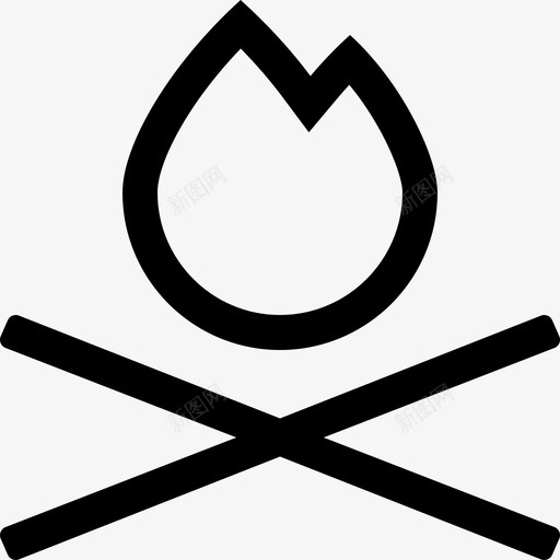 campfiresvg_新图网 https://ixintu.com 线性 简约 手绘