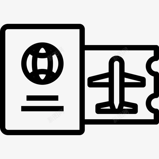 护照机票svg_新图网 https://ixintu.com 护照 机票 线性 扁平 单色 简约 精美 商务