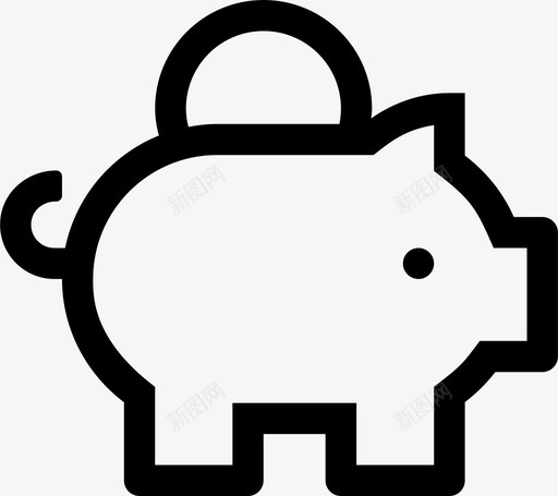 piggybanksvg_新图网 https://ixintu.com 线性 简约 手绘