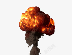 冲天蘑菇云实摄燃烧的火焰特效高清图片
