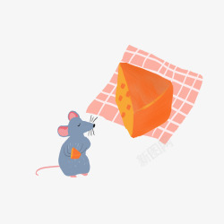 小老鼠吃奶酪素材