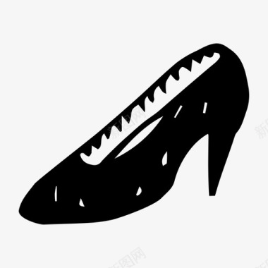 鞋子涂鸦女人图标