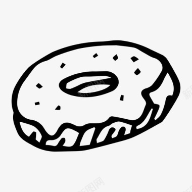 甜甜圈面包店涂鸦图标