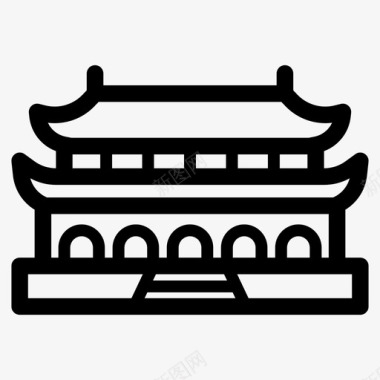 紫禁城北京中国图标
