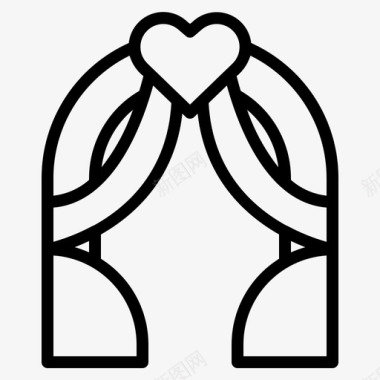 婚礼拱门装饰爱情图标