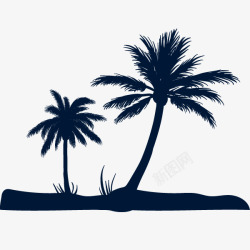 椰树剪影素材