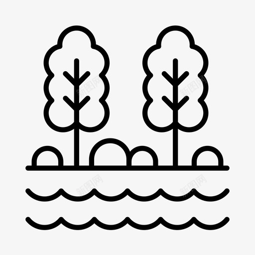 河流自然户外svg_新图网 https://ixintu.com 河流 自然 户外 公园 树树
