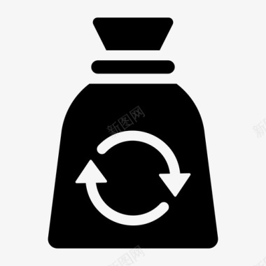回收袋垃圾袋废物管理图标