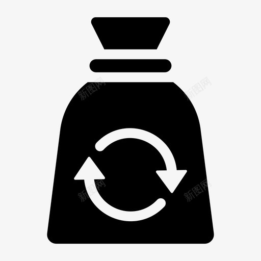 回收袋垃圾袋废物管理svg_新图网 https://ixintu.com 回收 垃圾袋 废物 废物利用 收集 标志 生态 管理