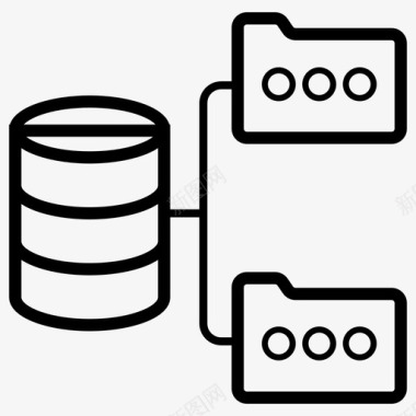 分布式数据库数据共享数据存储图标