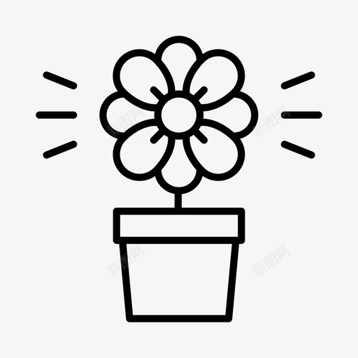 花盆花植物svg_新图网 https://ixintu.com 花盆 盆花 植物