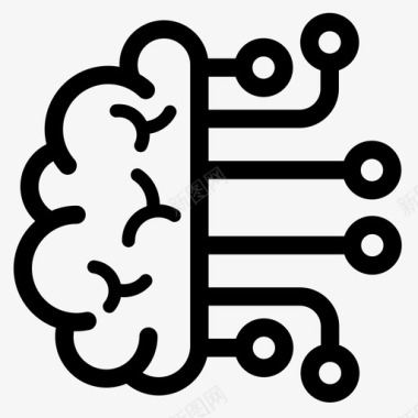 人工智能大脑电路图标
