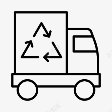 回收卡车绿色能源回收图标