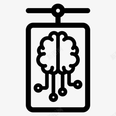 超级计算机人工智能大脑图标