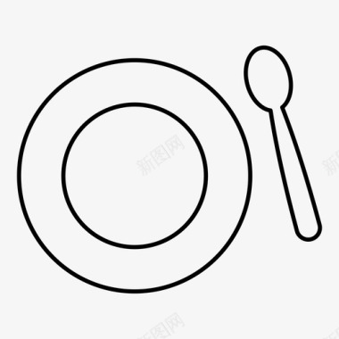 盘子勺盘子食物图标